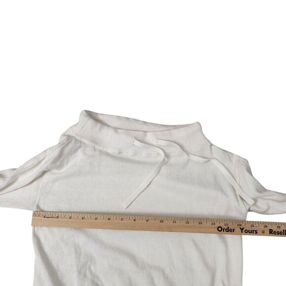 Minnie Rose Sweater XS White Cotton Cashmere Blend Longsleeve Lightweight - Picture 8 of 9